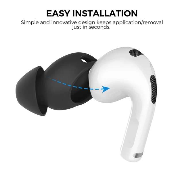 Alt view image 3 of 7 - 4 Pairs AirPods 3 Ear Tips Silicone Earbuds Cover Size: 2L+2S, Added Storage Pouch, Anti Slip,Secure Fit, Comfortable Silicone Ear Tips Compatible with Apple AirPods 3 2021