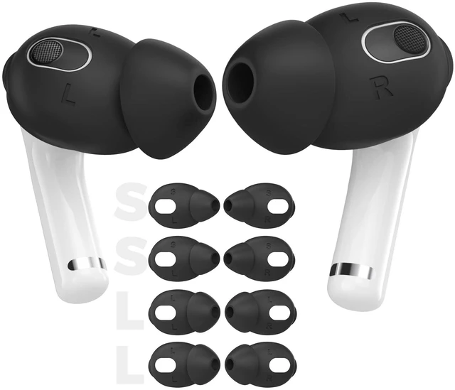 Main image of 4 Pairs AirPods 3 Ear Tips Silicone Earbuds Cover Size: 2L+2S, Added Storage Pouch, Anti Slip,Secure Fit, Comfortable Silicone Ear Tips Compatible with Apple AirPods 3 2021