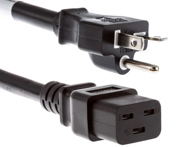 Main image of 5-20P to C19 Heavy Duty Power Cord 6ft, 20A/125V, 12 AWG NEMA 5-20P to IEC C19 AC Power Cable for Servers, PDUs and Network Equipment, Black