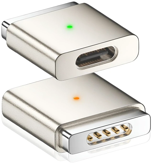 Main image of USB-C to Mags 2 Adapter Compatible with Apple MacBook, MagSafe 2 T-Tip Magnetic Charging Converter (Starlight, Air/Pro (2013-2015))