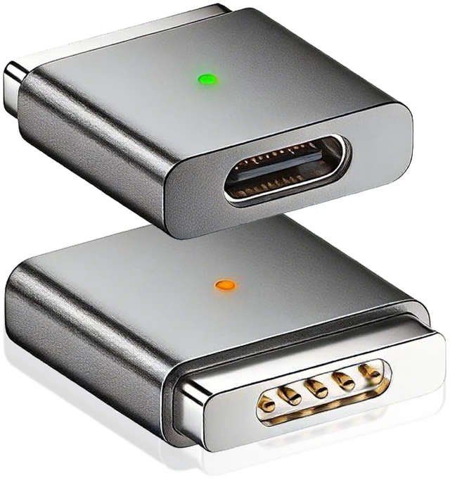 Main image of USB-C to Mags 2 Adapter Compatible with Apple MacBook, MagSafe 2 T-Tip Magnetic Charging Converter (Dark Gray, Air/Pro (2013-2015))