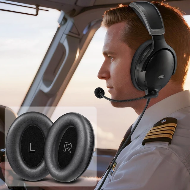 Alt view image 5 of 5 - Earpads for Bose A30 Aviation Headphones - Black Not Fit Bose Aviation (A20/X A10) Headphones