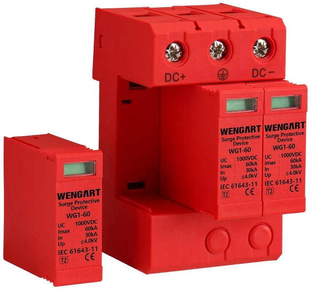 Main image of 1000V DC Surge Protective Device, 3-Pole 30-60kA Lightning Arrester, 36mm DIN Rail Mount, High-Voltage SPD for Solar PV Systems, Inverters & Off-Grid Power Distribution