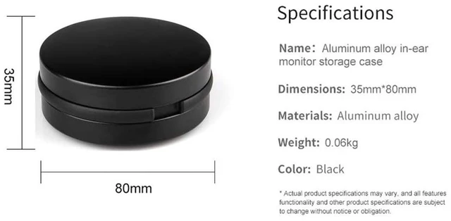 Alt view image 3 of 6 - Universal Earbuds IEMs Case Mini Storage Tiny Hard Box (2 Pieces No Logo) Protective Waterproof Aluminum Alloy Housing For TRN V80 KZ AS10 ZS10 Pro Portable Travel Earphone Carrying Cases