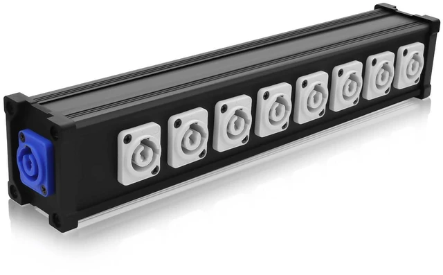 Main image of 8 Channel Multi PowerCon Power Cable Breakout for Stage Lights, LED Screens, Moving Heads & Pro Audio and More