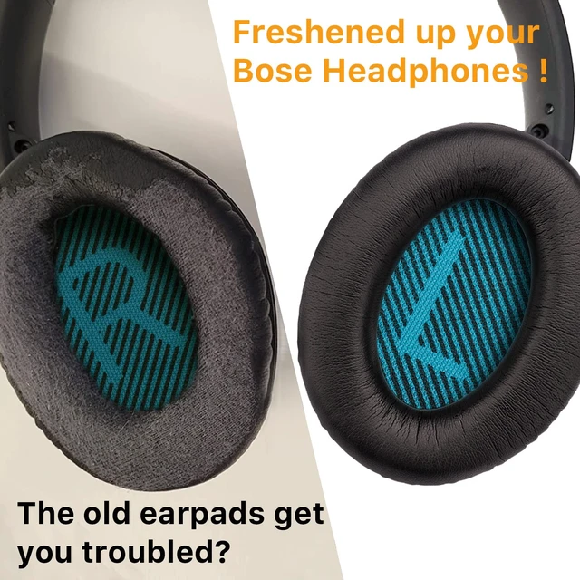 Alt view image 2 of 7 - Replacement Ear Pads for Bose QC15, QC25, QC35 and AE2 EarPads Cushions for Bose Quietcomfort 35/ Quiet Comfort 25/ QC2/ SoundTrue and SoundLink, Soft Protein Leather, Memory Foam