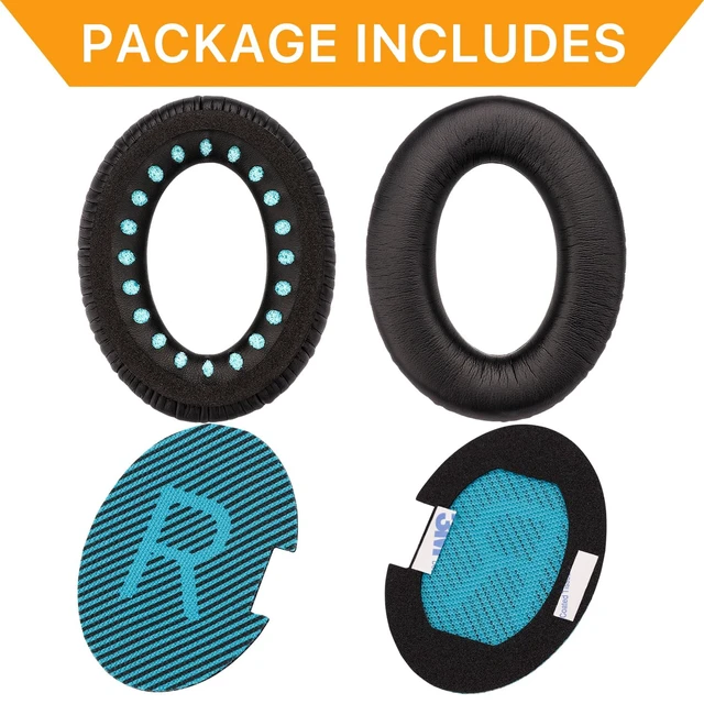 Alt view image 7 of 7 - Replacement Ear Pads for Bose QC15, QC25, QC35 and AE2 EarPads Cushions for Bose Quietcomfort 35/ Quiet Comfort 25/ QC2/ SoundTrue and SoundLink, Soft Protein Leather, Memory Foam