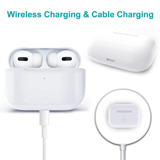Alt view image 3 of 7 - Wireless Charging Case Compatible with AirPods Pro 1st & 2nd Generation, for Airpods Pro Charger Replacement Cases, Support Bluetooth Pairing&Sync Button,661 Mah Built-in Battery,White
