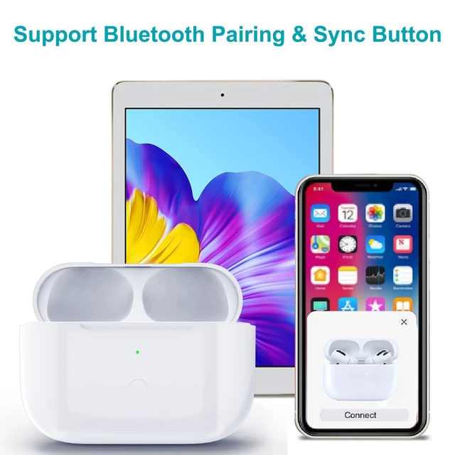 Alt view image 5 of 7 - Wireless Charging Case Compatible with AirPods Pro 1st & 2nd Generation, for Airpods Pro Charger Replacement Cases, Support Bluetooth Pairing&Sync Button,661 Mah Built-in Battery,White