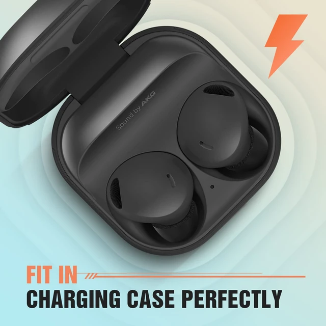 Alt view image 5 of 7 - Memory Foam Tips for Samsung Galaxy Buds 2 Pro, No Silicone Eartips Pain, Anti-Slip Replacement Ear Tips, Fit in The Charging Case, Reducing Noise Earbuds, 3 Pairs (Assorted Sizes S/M/L, Black)