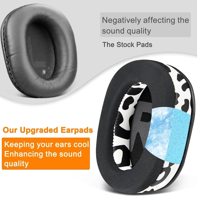 Alt view image 5 of 5 - Cooling Gel Earpads Cushions Replacement for Logitech G Pro, G Pro X, G Prox 2, G Pro X SE Headphones, Ear Pads with Noise Isolation Foam, Added Thickness - Snow Leopard