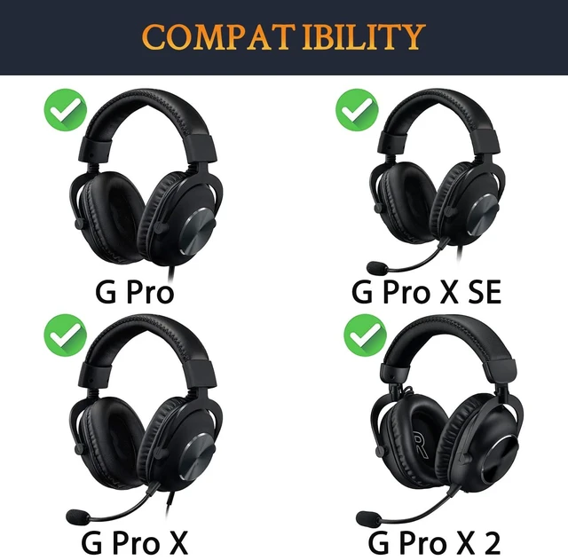 Alt view image 2 of 4 - Mesh Fabric Earpads Cushions Replacement for Logitech G Pro, G Pro X, G Prox 2, G Pro X SE Headphones, Ear Pads with Noise Isolation Foam, Added Thickness - Red Storm