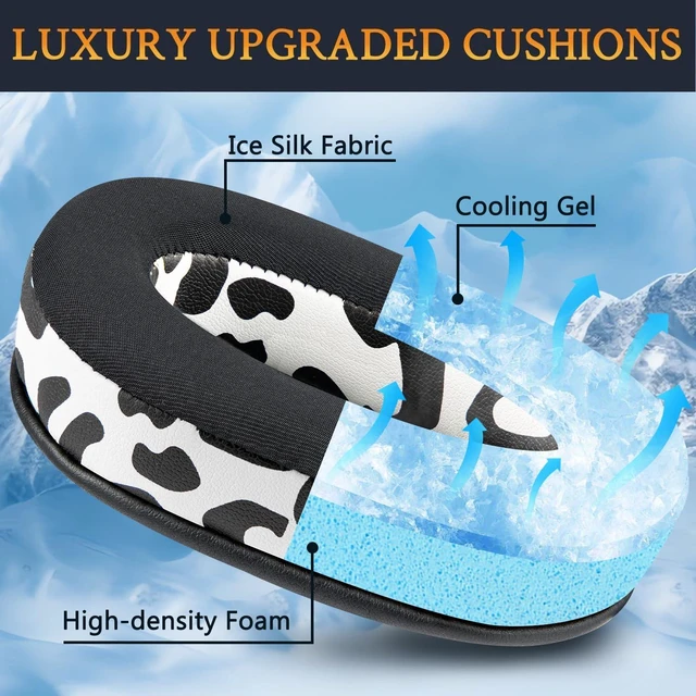 Alt view image 3 of 5 - Cooling Gel Earpads Cushions Replacement for Logitech G Pro, G Pro X, G Prox 2, G Pro X SE Headphones, Ear Pads with Noise Isolation Foam, Added Thickness - Snow Leopard