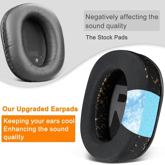 Alt view image 5 of 5 - Cooling Gel Earpads Cushions Replacement for Logitech G Pro, G Pro X, G Prox 2, G Pro X SE Headphones, Ear Pads with Noise Isolation Foam, Added Thickness - Black Gold