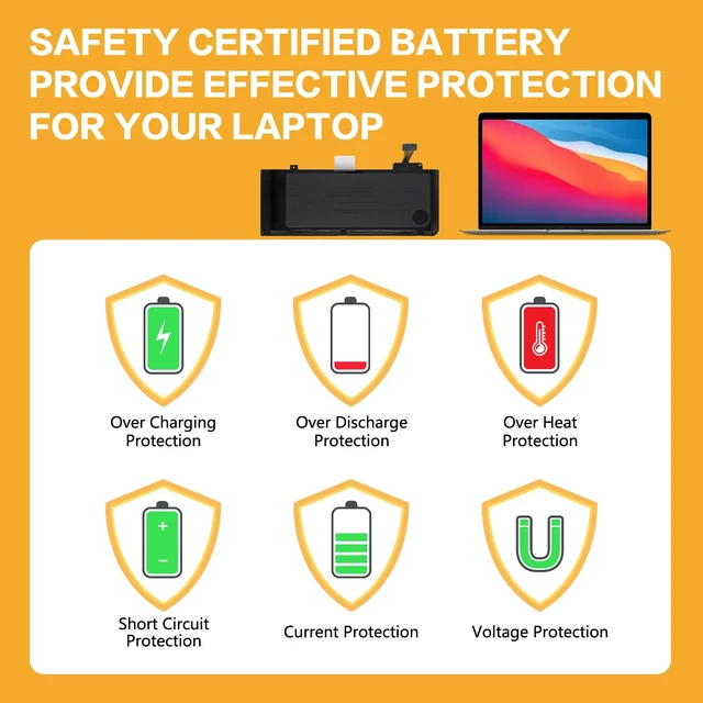 Alt view image 5 of 7 - Replacement Battery Compatible with Apple MacBook Pro 13" A1278 A1322 (Mid 2009, Mid 2010, Early 2011, Late 2011, Mid 2012, Late 2012)