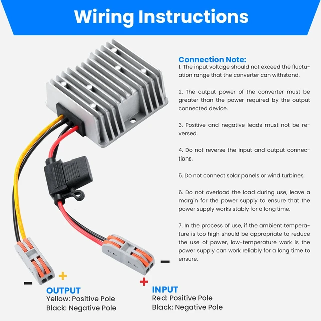 Alt view image 3 of 7 - DC 12V 24V to 48V Boost Converter 240W 12 Volt 24 Volt to 48Volt 5A DC Step Up Converter Voltage Regulator Transformer for Golf Carts 5A 240W Waterproof DC Power Supply with Fuse