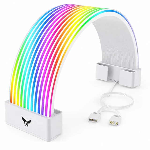 Main image of Osprey ARGB PSU Cable Cover, 24-Pin ATX, 108 LED ARGB, 5V 3-Pin, White Flexible cover,organize and cover visible power wiring,striking RGB lighting feature inside your PC case,three clip types