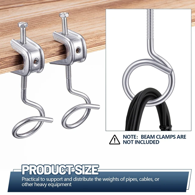 Alt view image 4 of 6 - 200 Pcs 1/4"-20 Machine Threaded Bridle Rings 1-1/4" Diameter Heavy Duty Bridle Wiring Rings Cable Hangers for Low Voltage Cable Pipe Management