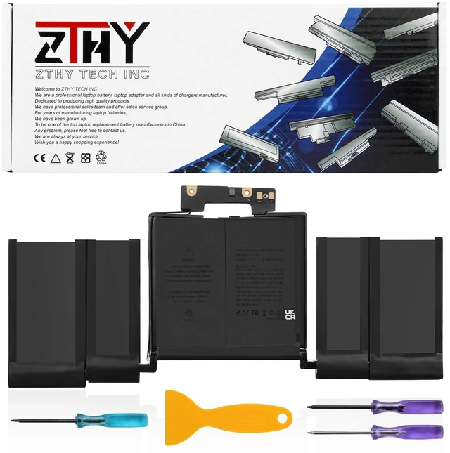 Main image of A1964 A1989 A2251 Laptop Battery Replacement for MacBook Pro 13 Inch A1989 A2251 (2020) EMC 3214 3358 3348 MR9T2LL/A MR9U2LL/A MR9V2LL/A MV962LL/A MV972LL/A MV982LL/A MV992LL/A 58Wh