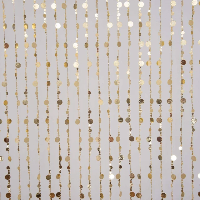 Alt view image 5 of 7 - Gold Bubble Beaded Curtain 3' Wide x 6' Long Door String Curtain Wall Panel Fringe Window Room Divider Blind for Wedding Coffee House Restaurant Parts Crystal Decoration