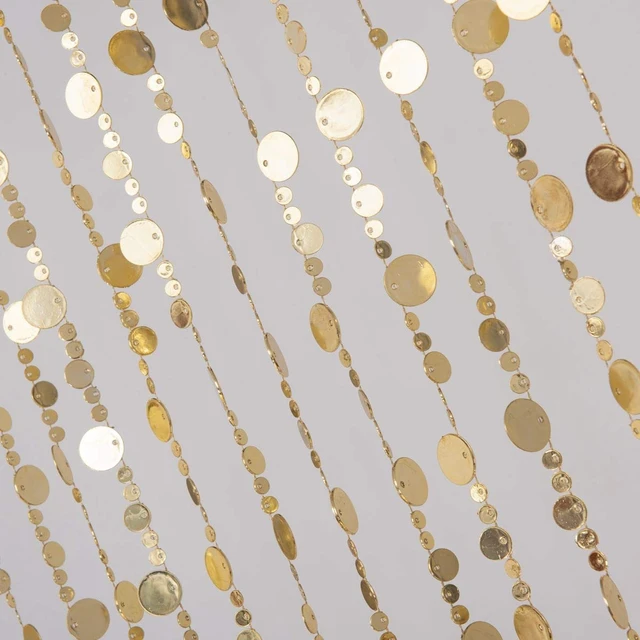Alt view image 6 of 7 - Gold Bubble Beaded Curtain 3' Wide x 6' Long Door String Curtain Wall Panel Fringe Window Room Divider Blind for Wedding Coffee House Restaurant Parts Crystal Decoration