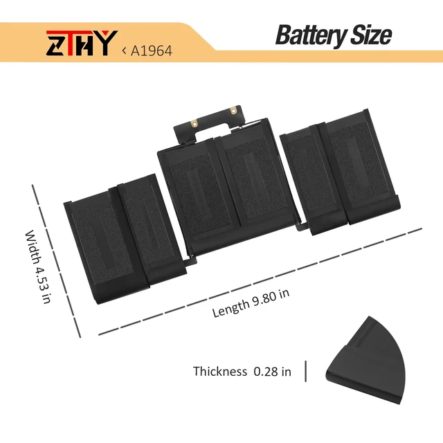 Alt view image 7 of 7 - A1964 A1989 A2251 Laptop Battery Replacement for MacBook Pro 13 Inch A1989 A2251 (2020) EMC 3214 3358 3348 MR9T2LL/A MR9U2LL/A MR9V2LL/A MV962LL/A MV972LL/A MV982LL/A MV992LL/A 58Wh