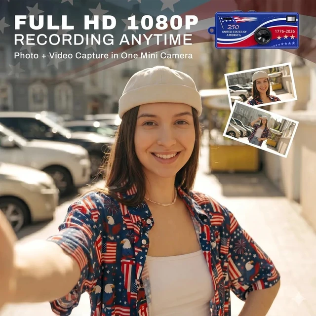 Alt view image 4 of 7 - CharmSnap Mini Keychain Digital Camera 2MP 1080P Full HD, Portable Pocket Point & Shoot Camera (America 250)