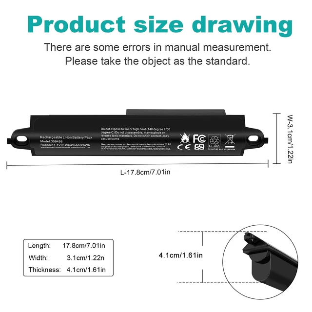 Alt view image 2 of 7 - 11.1V 359498 Battery Replacement for Bose SoundLink III 330105 330105A 0330105 330107 330107A 0330107 359495 Soundlink 2 3 Soundlink Bluetooth Mobile Speaker II III 404600 404800 404900 414255