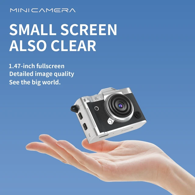 Alt view image 7 of 7 - Mini Keychain Camera - 2K FHD Tiny Retro Digital Camera with 32GB Card, 1.47" Screen & OTG Adapter, Vintage Compact Micro Pocket Birthday Gift for Kids,Beginners,Travel,Party (Black)