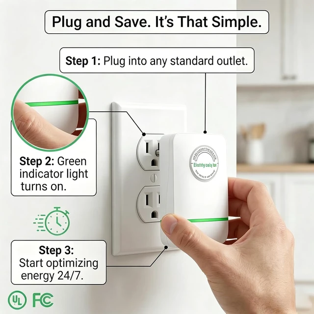 Alt view image 2 of 7 - New Universal Energy-Saving Box, Reduce Electricity Bills, Plug-and-Play, Power Factor Corrector for Home and Office Use (2Pcs)
