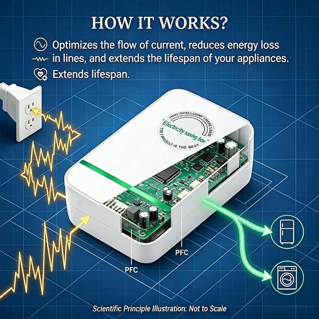 Alt view image 6 of 7 - New Universal Energy-Saving Box, Reduce Electricity Bills, Plug-and-Play, Power Factor Corrector for Home and Office Use (2Pcs)