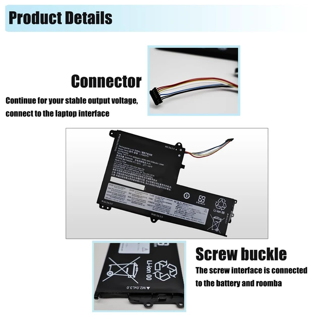 Alt view image 4 of 7 - L14M2P21 Laptop Battery Replacement for Lenovo IdeaPad 330S-14AST 330S-14IKB 330S-15ARR 330S-15AST 330S-15IKB Series L14L2P21 5B10Q39203 5B10Q39204 5B10Q39206 5B10W67199 7.4V 30Wh 4050mAh