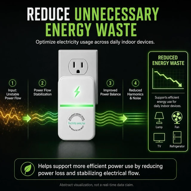 Alt view image 5 of 7 - Smart Energy Saver Plug, Voltage Optimizer & Surge Protector, 2 Pack Compact plug-in design with LED status indicator and automatic overheat shutoff for indoor home or office outlets