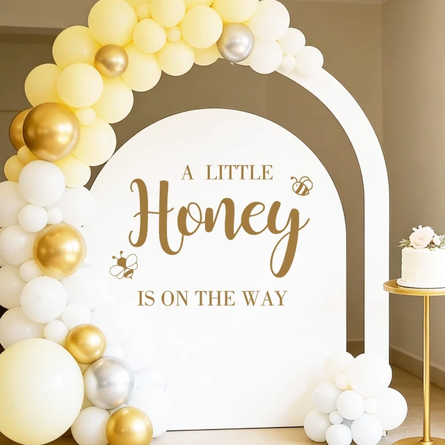 Alt view image 5 of 7 - A Little Honey is on The Way Wall Decal,Bee Them Welcome Baby Shower Decor,Gender Reveal Balloon Arch Backdrop Wall Decor for Baby Party,boy and Girl Gender Reveal Backdrop Decor (Bee Them Decal)