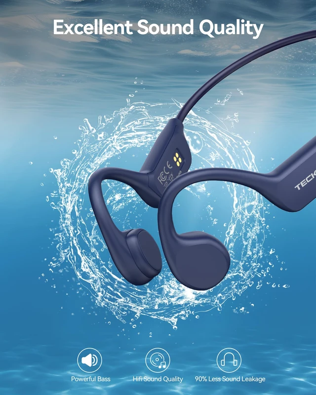 Alt view image 7 of 7 - Bone Conduction Headphones, IP68 Waterproof Swimming Headphones with MP3 Mode 32GB Memory, Up to 10 Hours Playtime, Bluetooth 6.0 Wireless Open Ear Headphone Secure Fit for Running, Fitness