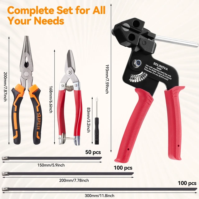 Alt view image 3 of 7 - 200pcs Metal Zip Ties Gun Tool Set Upgraded Stainless Steel Cable Tie Gun Uv Resistant Black Heavy Steel Cable Tie Heavy Duty Outdoor for Fastening & Cutting, Chain Link Fence, Exhaust Pipe