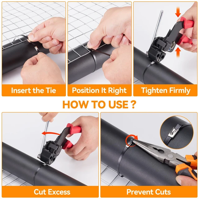 Alt view image 7 of 7 - 200pcs Metal Zip Ties Gun Tool Set Upgraded Stainless Steel Cable Tie Gun Uv Resistant Black Heavy Steel Cable Tie Heavy Duty Outdoor for Fastening & Cutting, Chain Link Fence, Exhaust Pipe