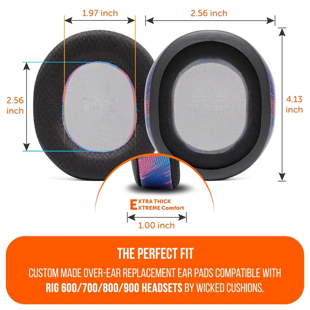 Alt view image 5 of 7 - Freeze Rig 800 & 900 - Cooling Gel Earpads for RIG 800 Pro & 900 Max Made by Wicked Cushions Also fits RIG 600 Pro & 700 HX, Boost Comfort & Sound Isolation Speed Racer