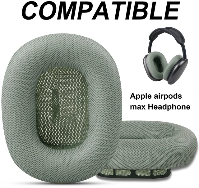 Alt view image 2 of 7 - Upgrade Replacement Ear Cushions for Apple AirPods Max Headphone, Protein Leather Memory Foam Earpads with Excellent Noise Isolation (Green)
