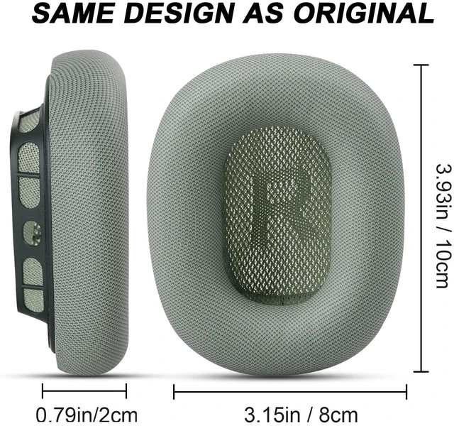 Alt view image 6 of 7 - Upgrade Replacement Ear Cushions for Apple AirPods Max Headphone, Protein Leather Memory Foam Earpads with Excellent Noise Isolation (Green)