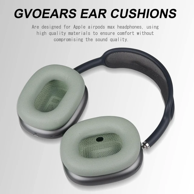 Alt view image 7 of 7 - Upgrade Replacement Ear Cushions for Apple AirPods Max Headphone, Protein Leather Memory Foam Earpads with Excellent Noise Isolation (Green)