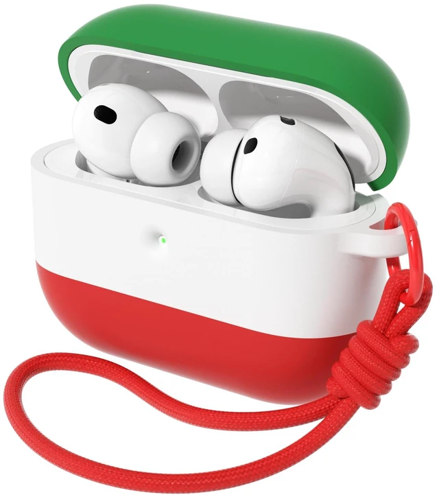 Main image of Case for AirPods Pro 3 (2025), 3 Color Gradient Green&Red Cute, Silicone Shockproof, Lanyard & Keychain, Adhesive-Free, Wireless Charging, Girly Women Gym Travel