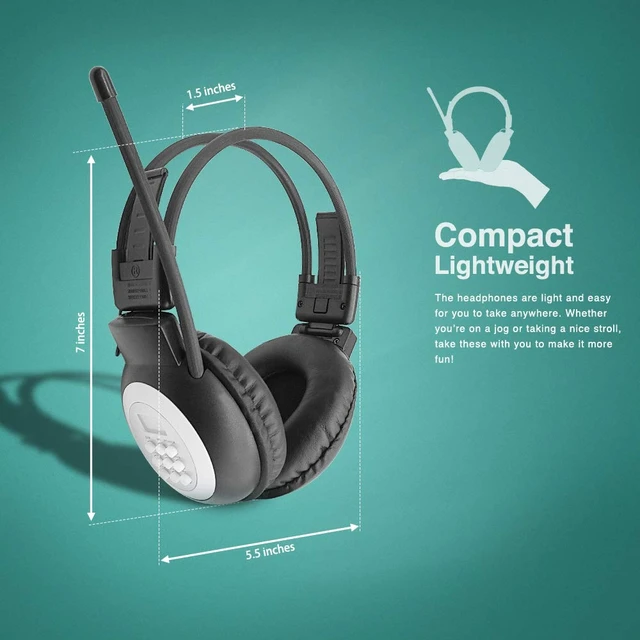 Alt view image 2 of 7 - Wireless Personal FM Radio Headphones Ear Muffs with Best Reception Portable Headset with Radio Built in for Walking, Jogging, Daily Works Powered by 2 AA Batteries (Not Included)