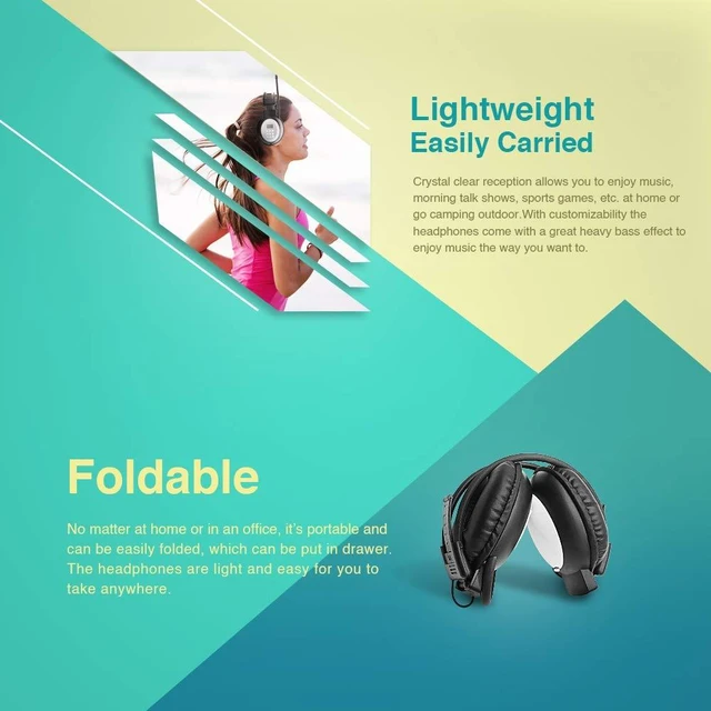 Alt view image 5 of 7 - Wireless Personal FM Radio Headphones Ear Muffs with Best Reception Portable Headset with Radio Built in for Walking, Jogging, Daily Works Powered by 2 AA Batteries (Not Included)