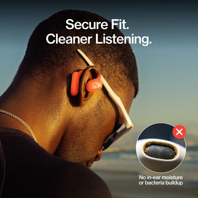 Alt view image 6 of 7 - Aktive Open Ear Bluetooth Earbuds - Wireless Earphones, Fast Charging & 10 Hours Long Lasting Battery, Comfortable Secure Fit, IPX5 Water Resistant - Orange