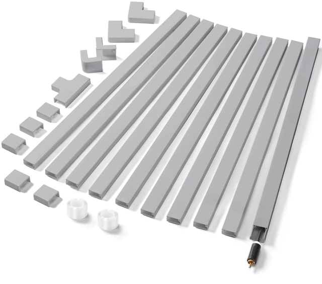 Main image of 157in Cord Hider Wall Kit, Cable Hider for 1 Thick Cord, Grey Wire Covers for Cords - TV Cord Cover Wall Kit, Cable Cover Cable Raceway, Wall Cable Concealer 10 x L15.7, W0.78 H0.4