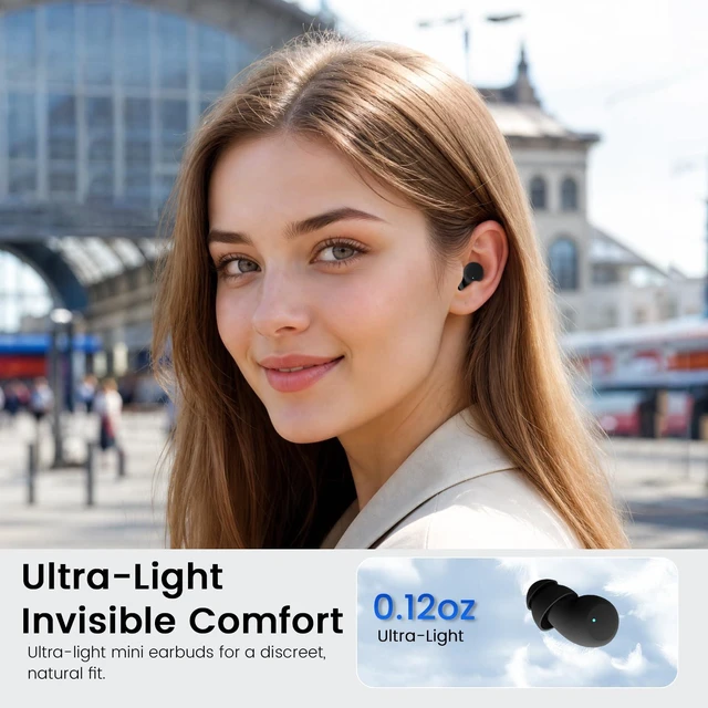 Alt view image 6 of 7 - ANC Sleep Earbuds for Side Sleepers, Mini Invisible Noise Cancelling Wireless Earbuds with Double-Layer Silicone Tips, Sleep Mode Headphones for Sleeping, Snoring, TravelBlack