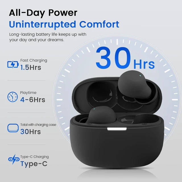 Alt view image 7 of 7 - ANC Sleep Earbuds for Side Sleepers, Mini Invisible Noise Cancelling Wireless Earbuds with Double-Layer Silicone Tips, Sleep Mode Headphones for Sleeping, Snoring, TravelBlack