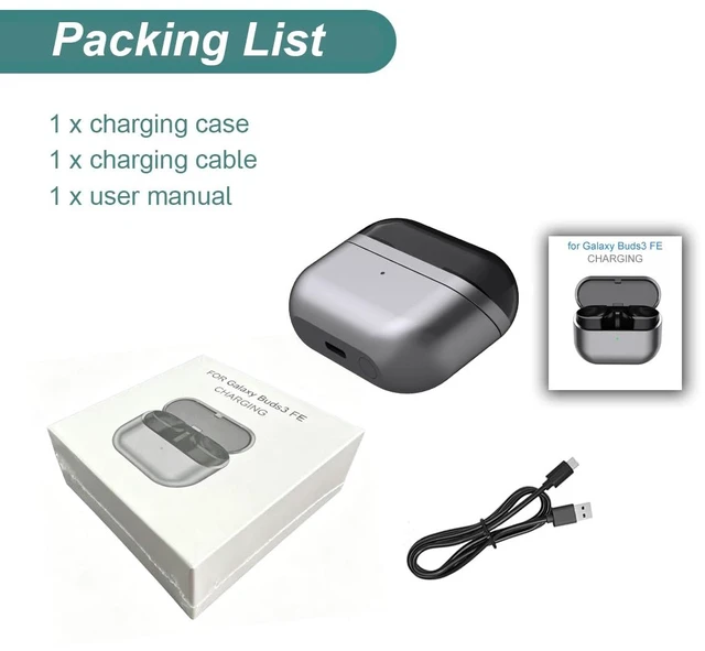 Alt view image 6 of 6 - Charging Case for Samsung Galaxy Buds 3 FE (SM-R420) Earbuds 400mAh Portable Charger Case Cover for Galaxy Buds 3 FE