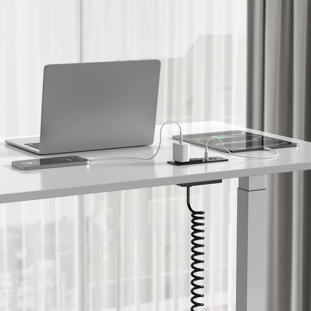 Alt view image 6 of 7 - Recessed Power Strip USB C 65W Fast Charging Station,in Drawer Outlet,Furniture Flush Mount for Desktop,Workspace Essential Desk Outlet (Black, 10FT)